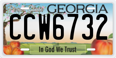 GA license plate CCW6732