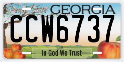 GA license plate CCW6737