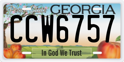 GA license plate CCW6757