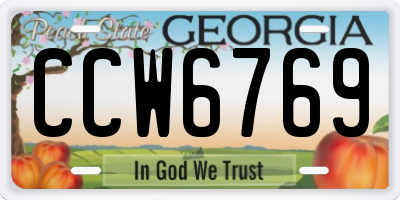 GA license plate CCW6769