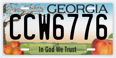 GA license plate CCW6776