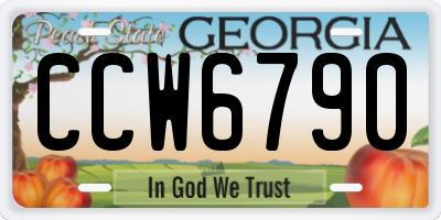 GA license plate CCW6790