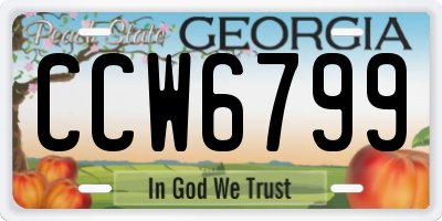 GA license plate CCW6799