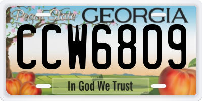 GA license plate CCW6809