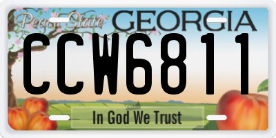 GA license plate CCW6811