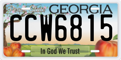 GA license plate CCW6815