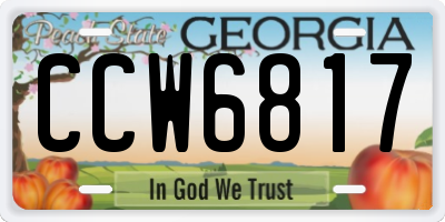 GA license plate CCW6817
