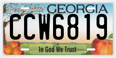 GA license plate CCW6819