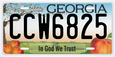 GA license plate CCW6825