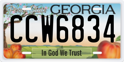 GA license plate CCW6834