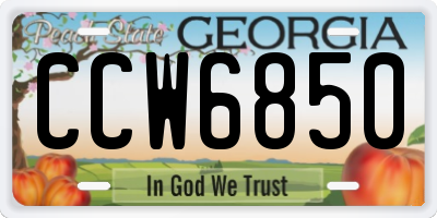 GA license plate CCW6850