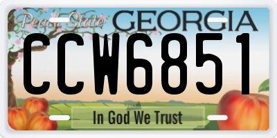 GA license plate CCW6851