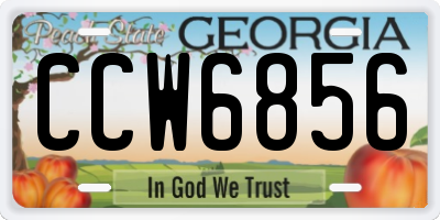 GA license plate CCW6856
