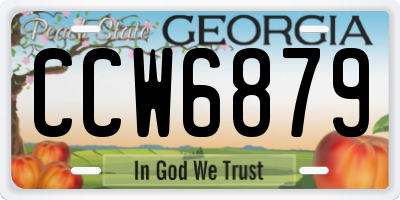 GA license plate CCW6879