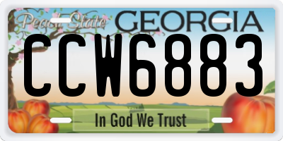 GA license plate CCW6883