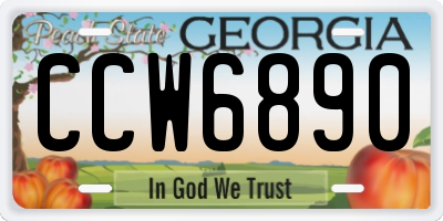 GA license plate CCW6890