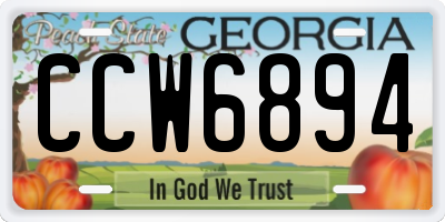 GA license plate CCW6894