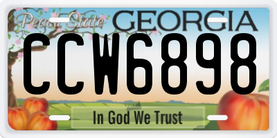 GA license plate CCW6898