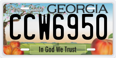 GA license plate CCW6950