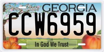 GA license plate CCW6959