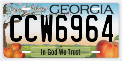 GA license plate CCW6964