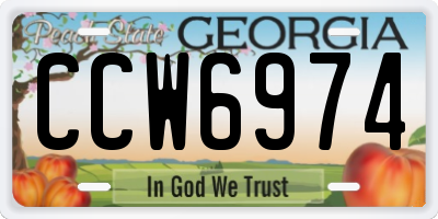 GA license plate CCW6974