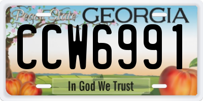 GA license plate CCW6991