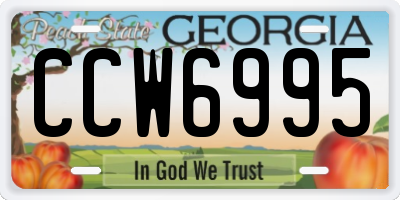 GA license plate CCW6995