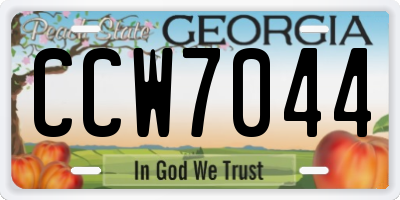 GA license plate CCW7044
