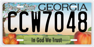 GA license plate CCW7048