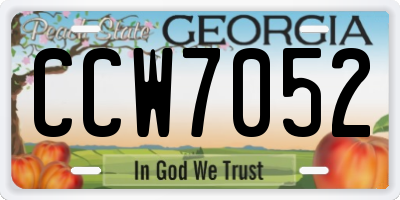 GA license plate CCW7052