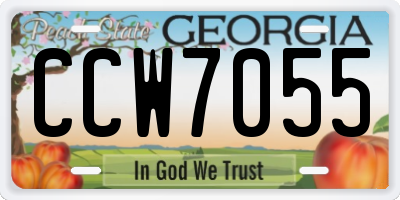 GA license plate CCW7055