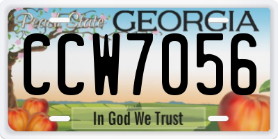 GA license plate CCW7056