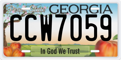 GA license plate CCW7059