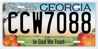 GA license plate CCW7088