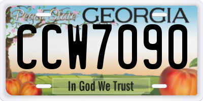 GA license plate CCW7090