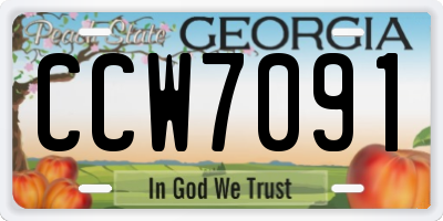 GA license plate CCW7091