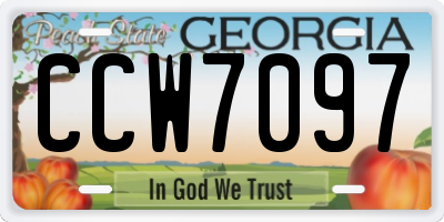 GA license plate CCW7097