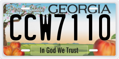 GA license plate CCW7110