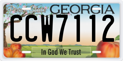 GA license plate CCW7112