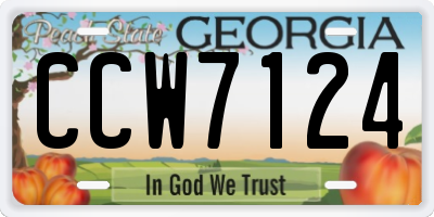 GA license plate CCW7124