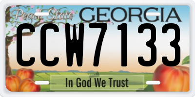 GA license plate CCW7133