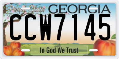 GA license plate CCW7145