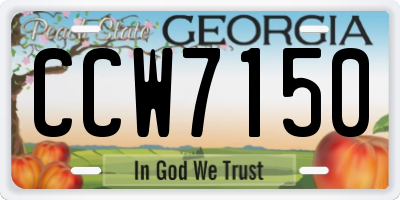 GA license plate CCW7150