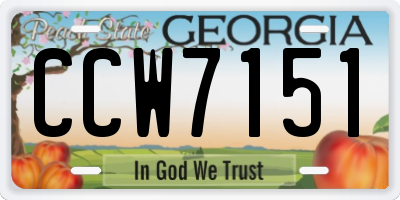 GA license plate CCW7151