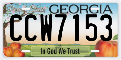 GA license plate CCW7153