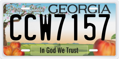 GA license plate CCW7157
