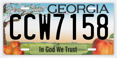 GA license plate CCW7158