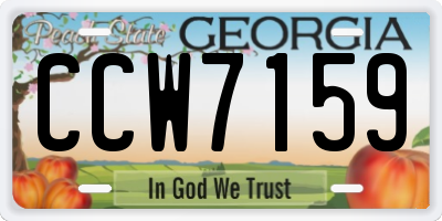 GA license plate CCW7159