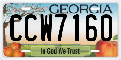 GA license plate CCW7160